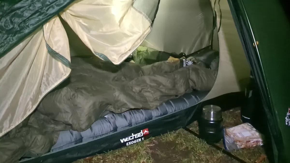 Closer shot of tent setup